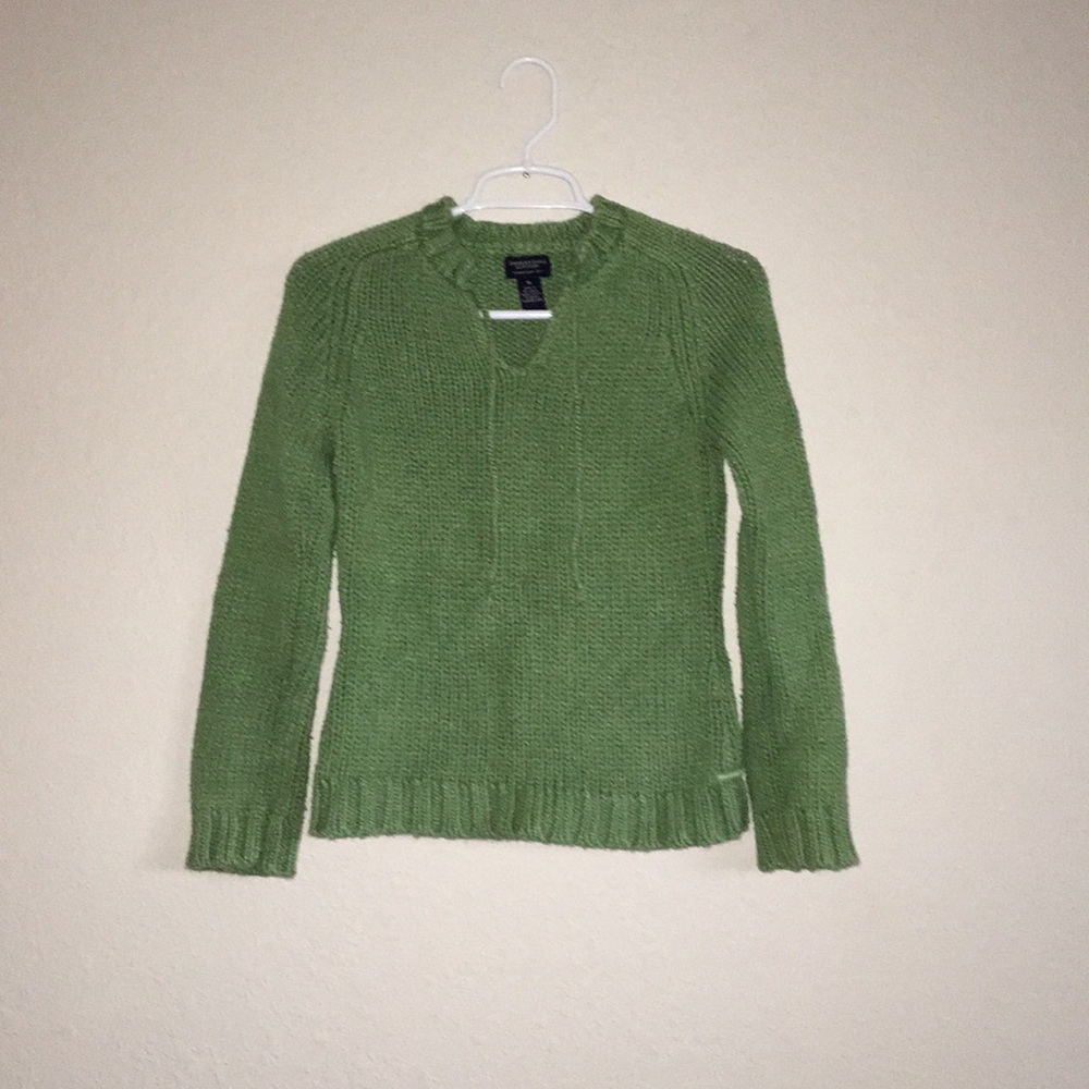 💚American Eagle 💚Knit Sweater 100% Cotton Green